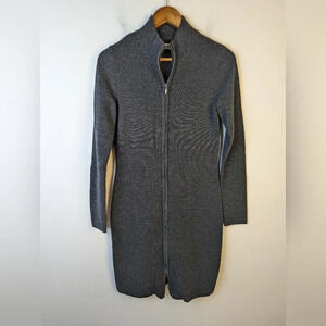 Calvin Klein Ribbed Charcoal Zip Up Dress - Medium